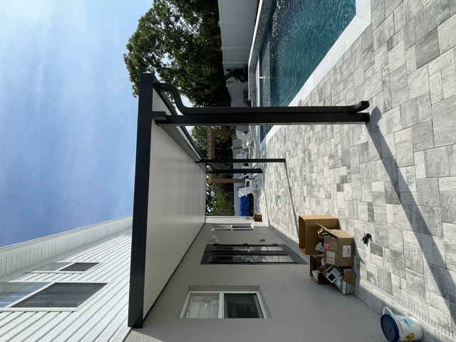 Pergola over walkway