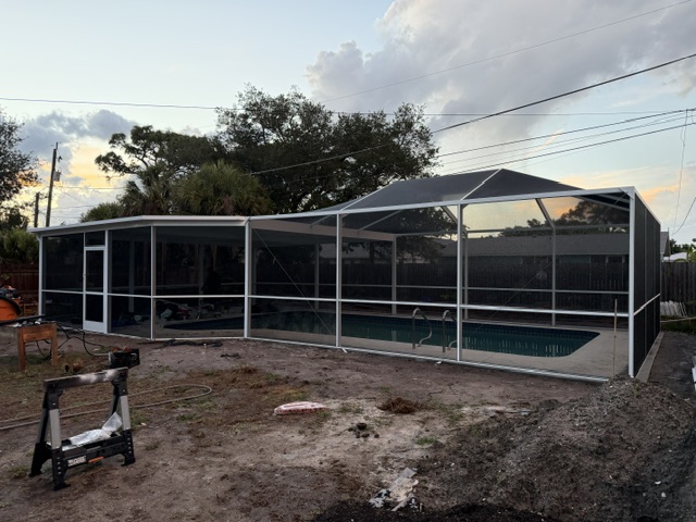 Screened enclosure rear view